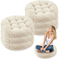 6‑Pcs Beige Round Large Floor Pillows
