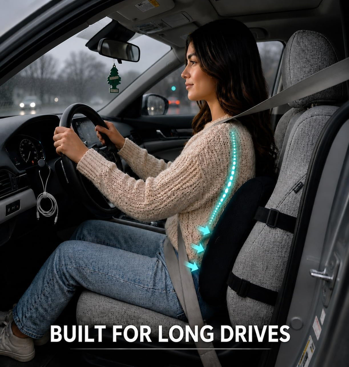 Memory Foam Office Car Lumbar Support Pillow