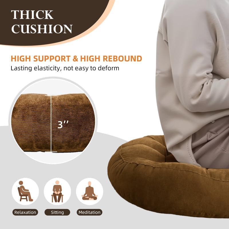 2‑Pcs Round Meditation Floor Pillows