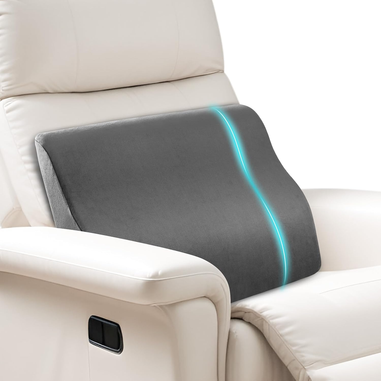 Gray Memory Foam Lumbar Support Pillow