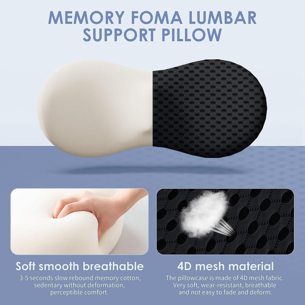 Black Office Chair Lumbar Support Pillow