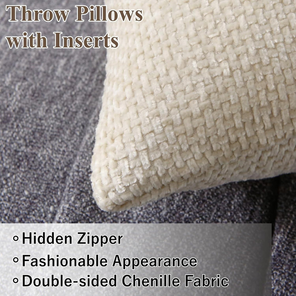 2‑Pack Decorative Beige Woven Boho Throw Pillows