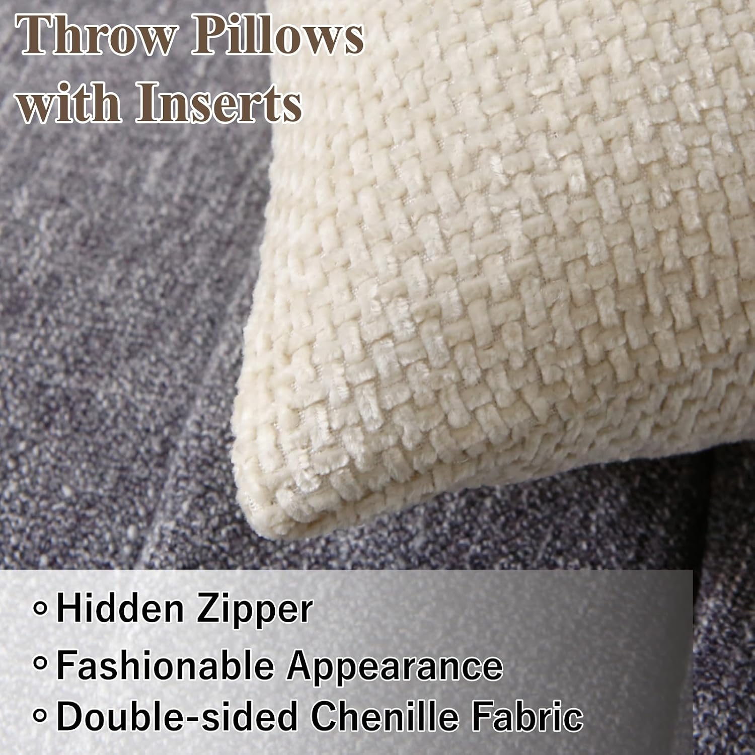 2‑Pack Decorative Beige Woven Boho Throw Pillows