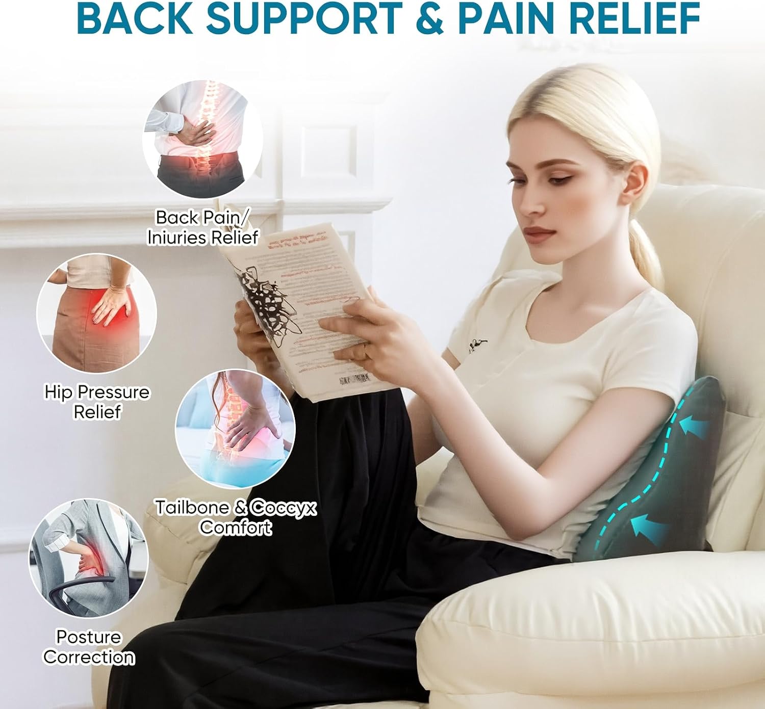 Ergonomic Recliner Couch Lumbar Support Pillow
