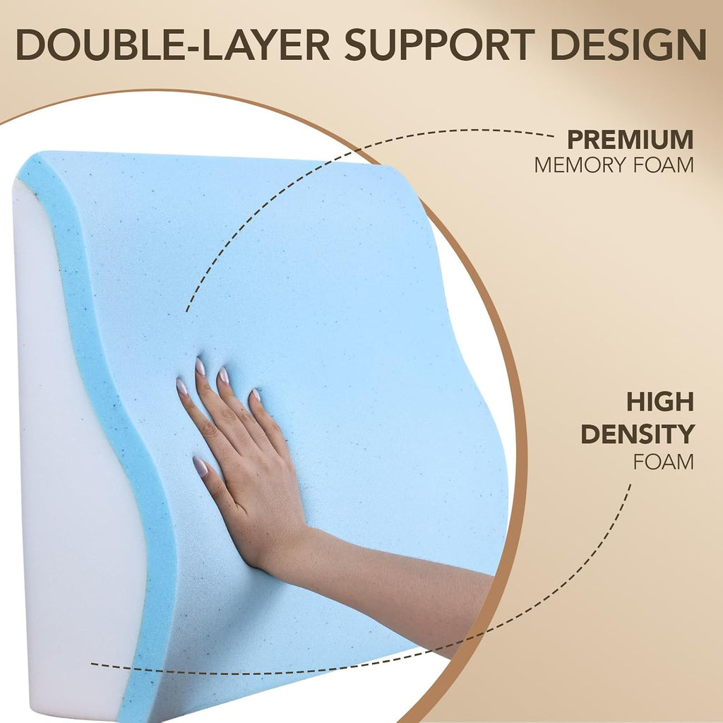 Gray Memory Foam Lumbar Support Pillow