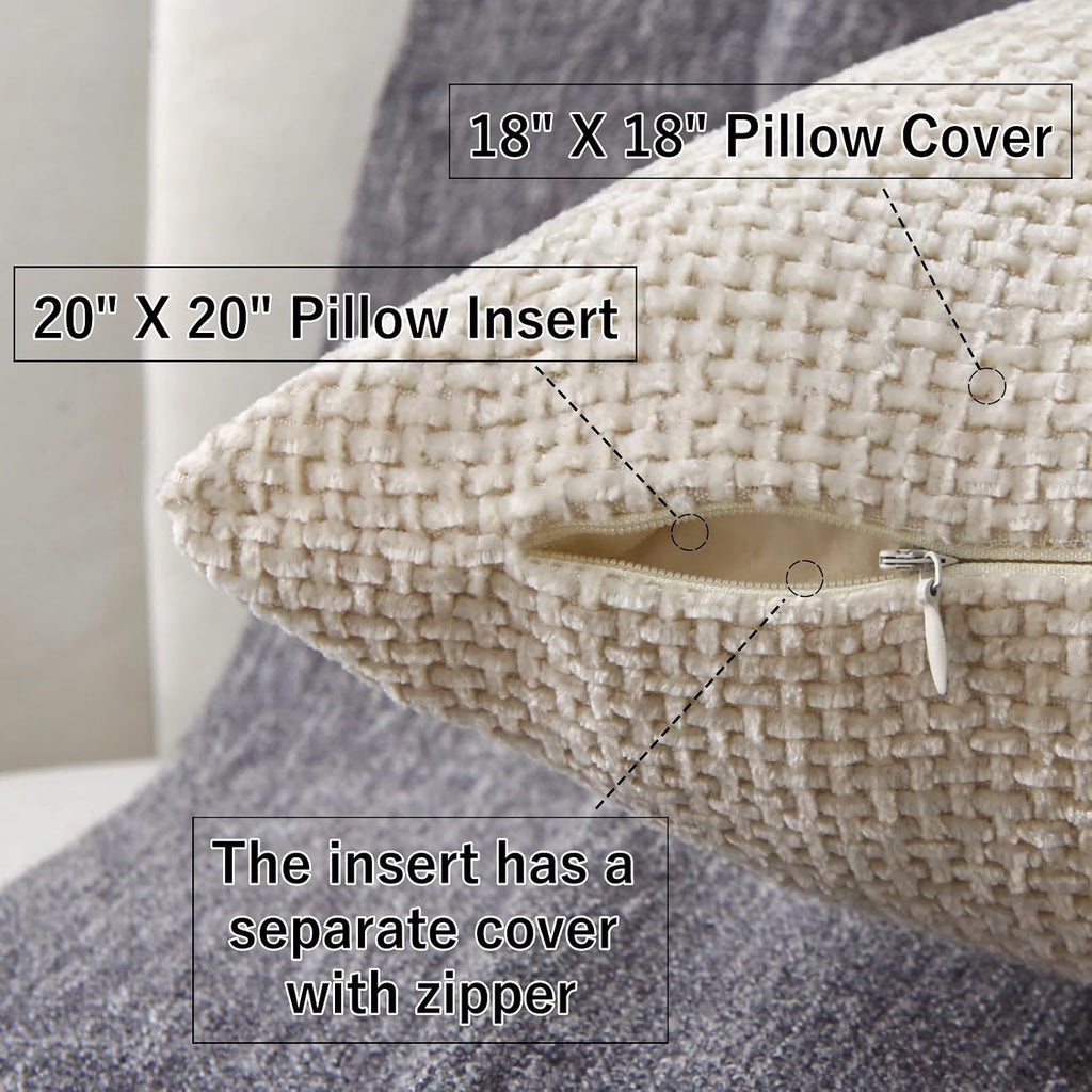 2‑Pack Decorative Beige Woven Boho Throw Pillows