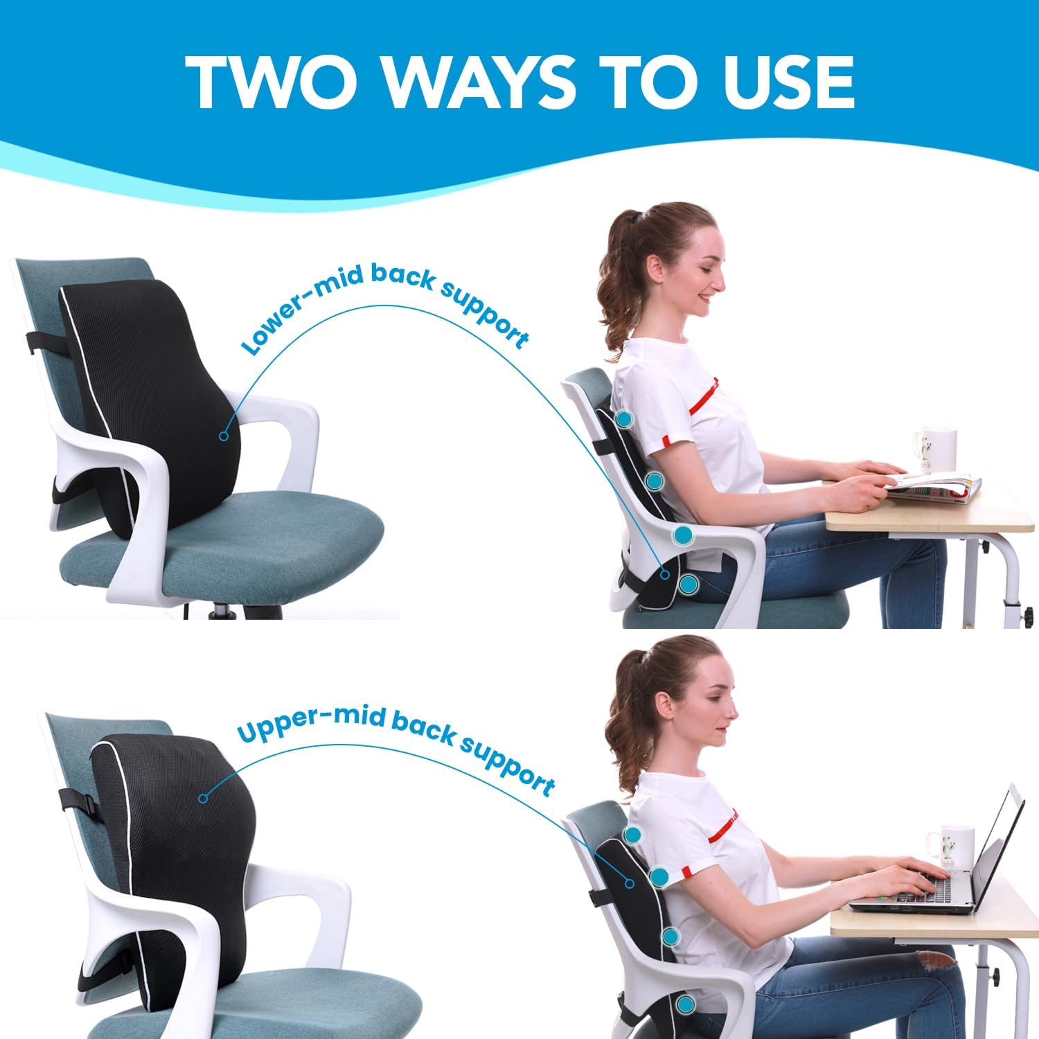 Adjustable Mesh Office‑Car Lumbar Support Pillow