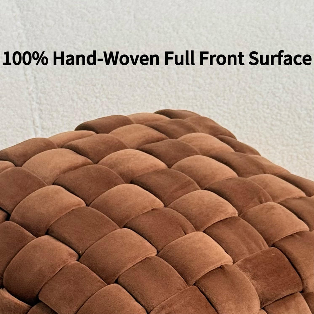 Brown Velvet Knotted Decorative Throw Pillow