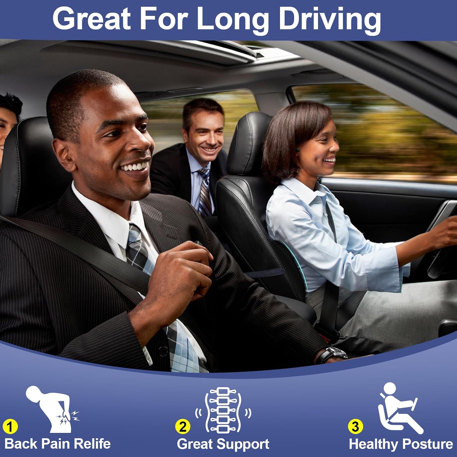 Memory Foam Car Lumbar Support Pillow