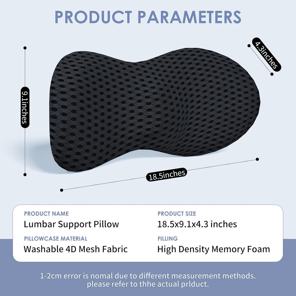 Black Office Chair Lumbar Support Pillow