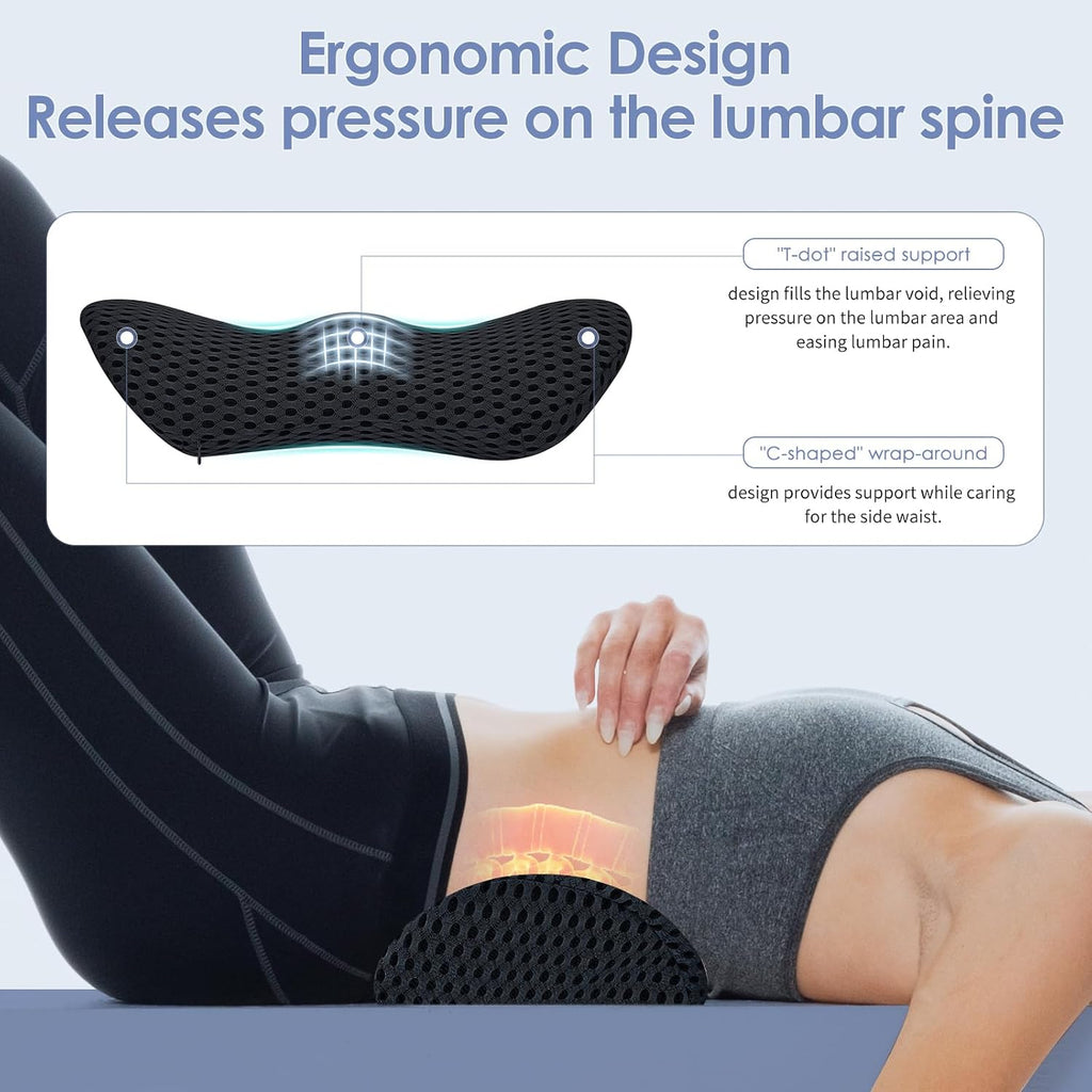 Black Office Chair Lumbar Support Pillow