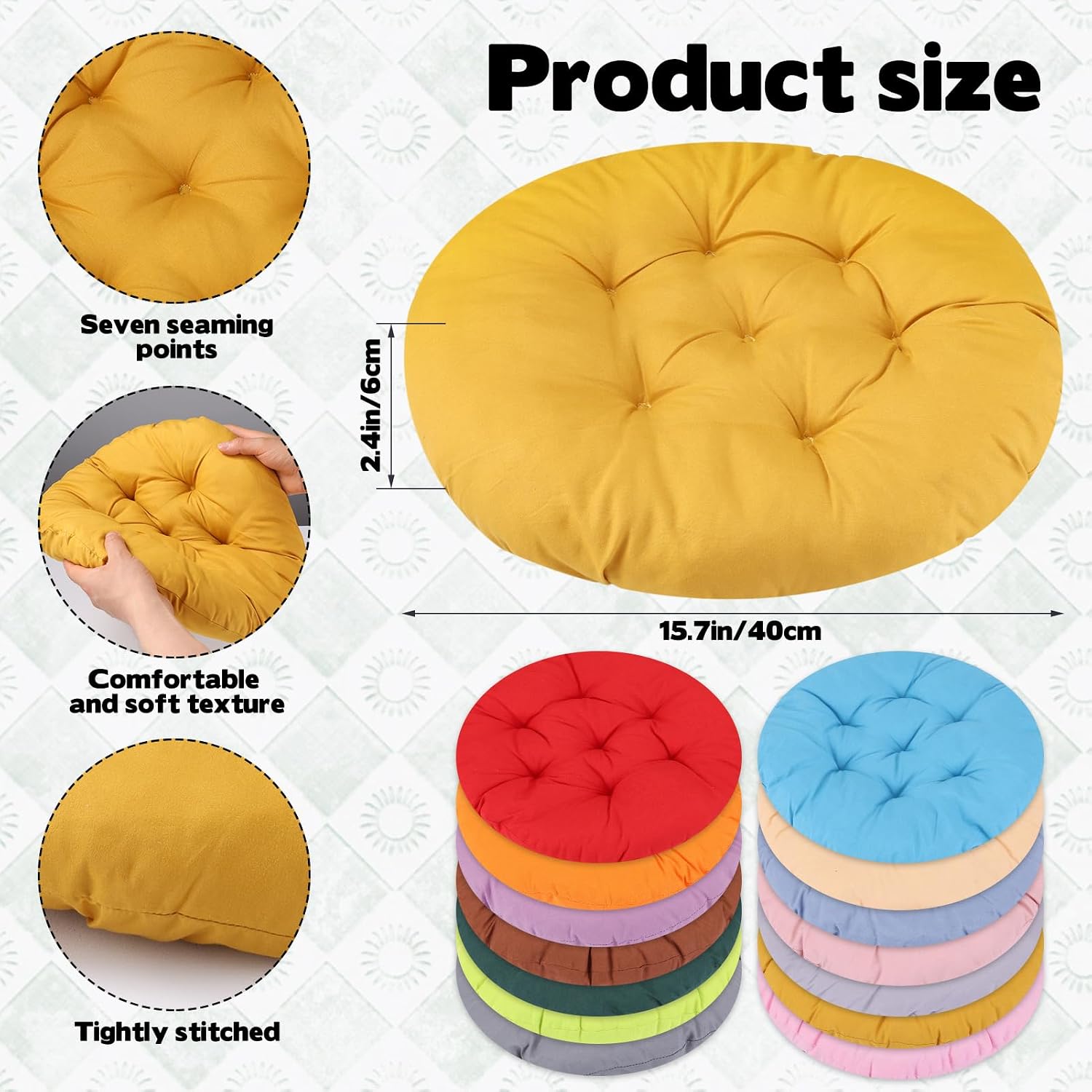 16‑Pcs Kids Round Floor Cushions