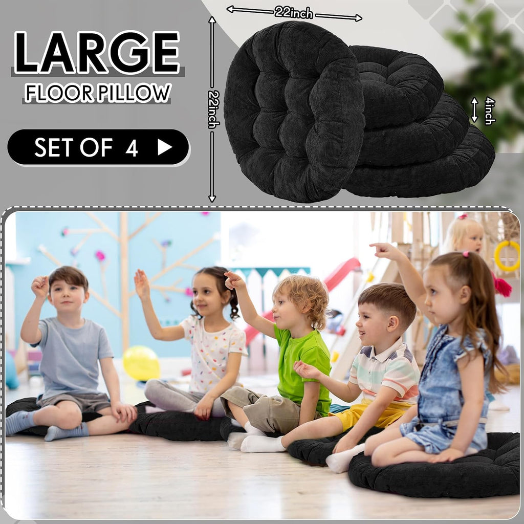 4‑Pcs Round Large Floor Pillows