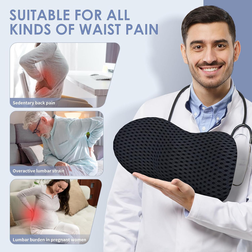 Black Office Chair Lumbar Support Pillow