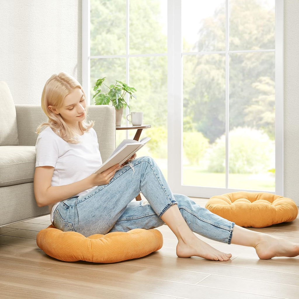 Set‑of‑2 Round Meditation Floor Cushions