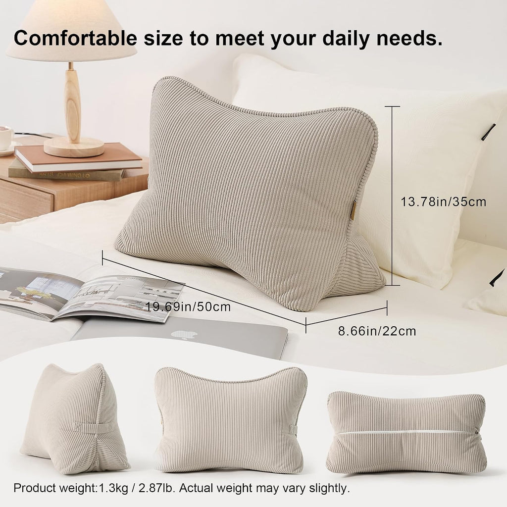 Beige‑Gray Triangle Sofa Lumbar Support Cushion