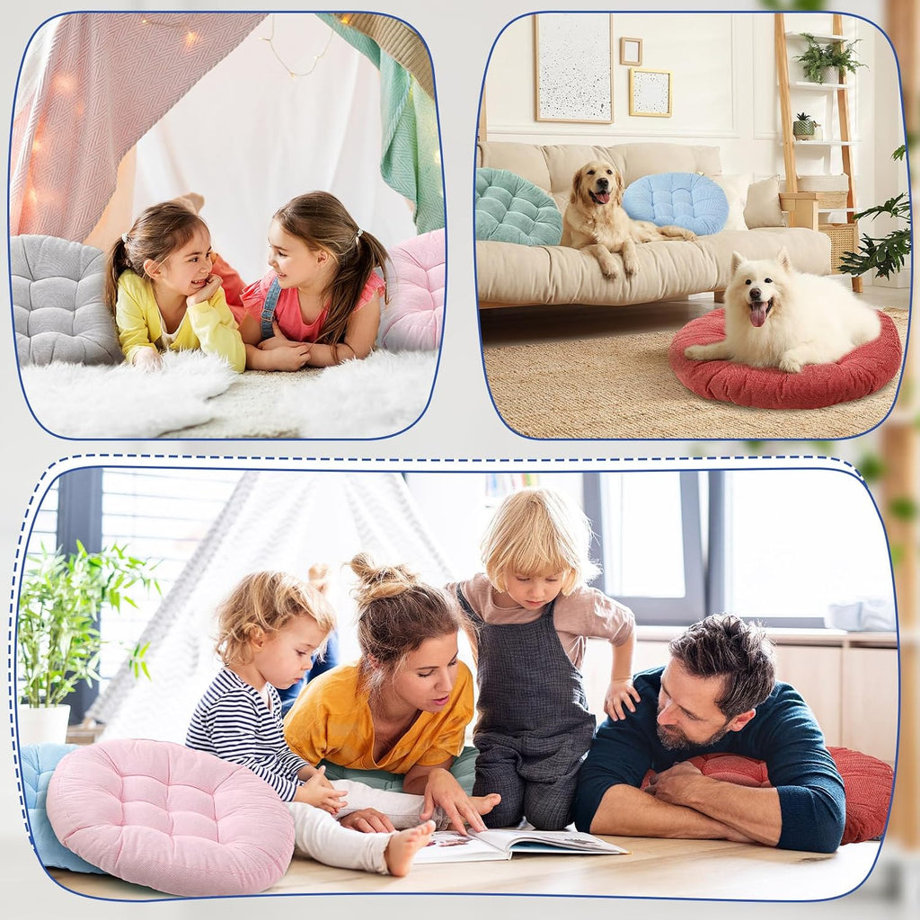 6‑Pcs Colorful Round Large Floor Pillows