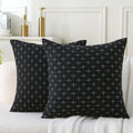 2‑Pack Black Cross‑Pattern Linen Decorative Throw Pillows