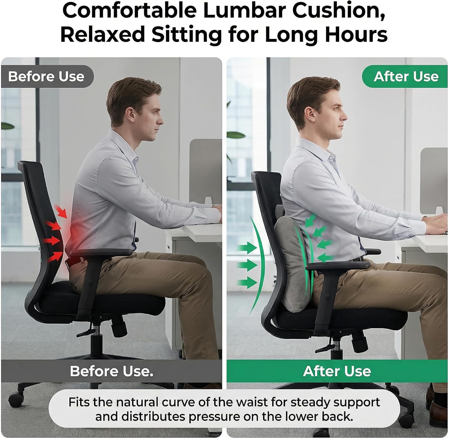 Zinc Gray Lumbar Support Pillow