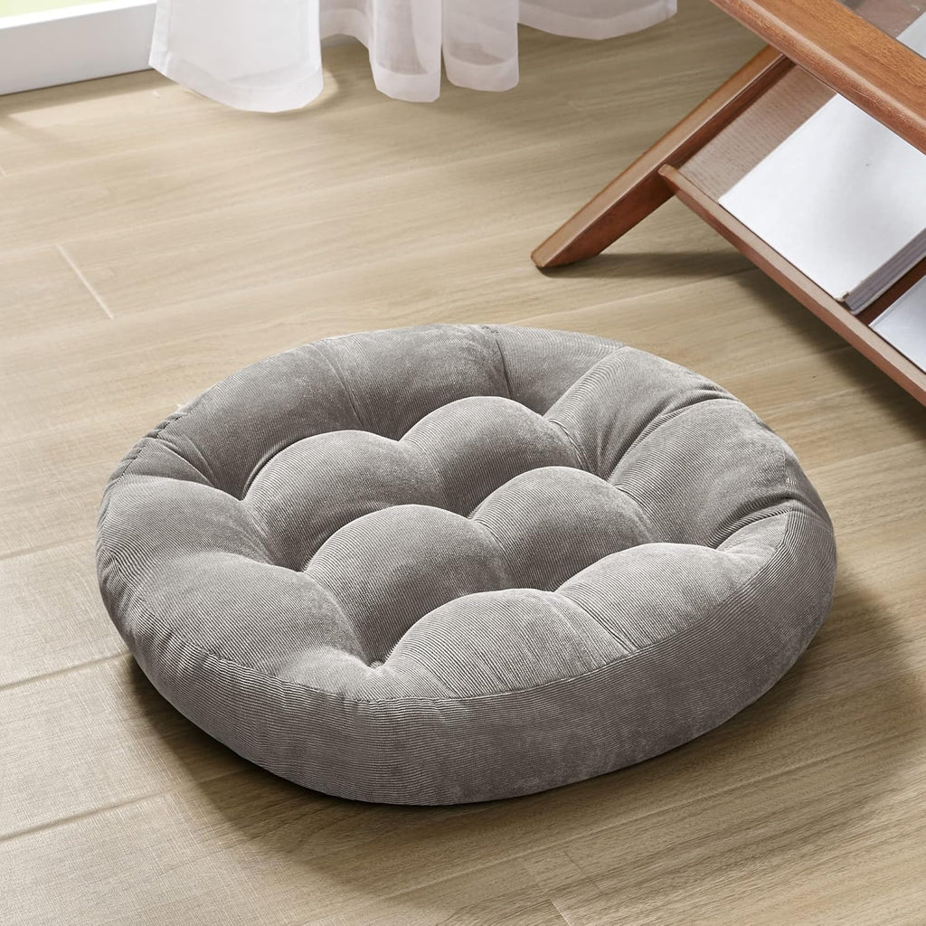 22‑Inch Grey Round Meditation Floor Cushion
