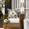 2‑Pack Black Paisley Decorative Throw Pillows