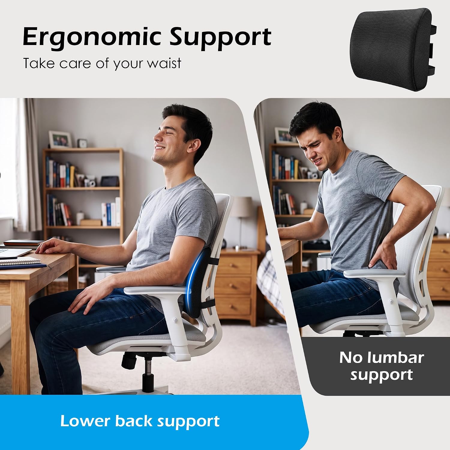 Memory Foam Salon Chair Lumbar Support Pillow