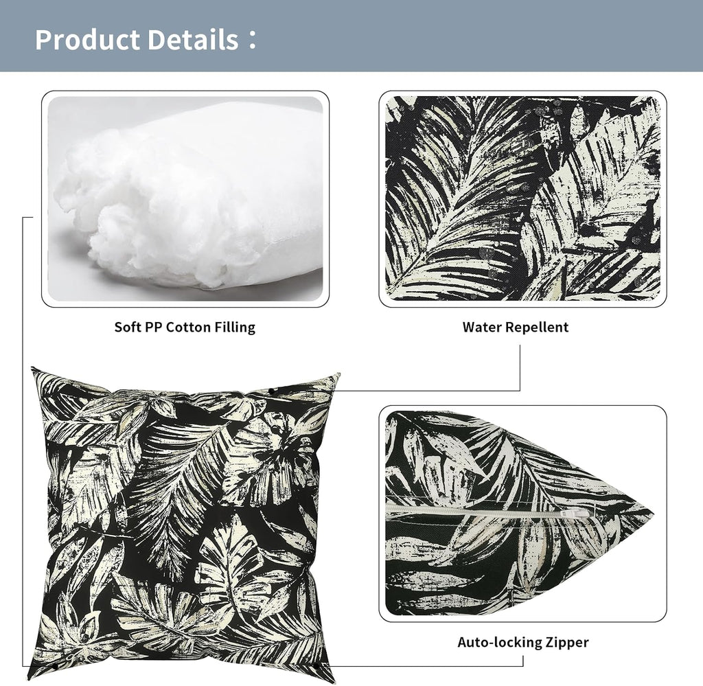2‑Pack Waterproof Outdoor Throw Pillows