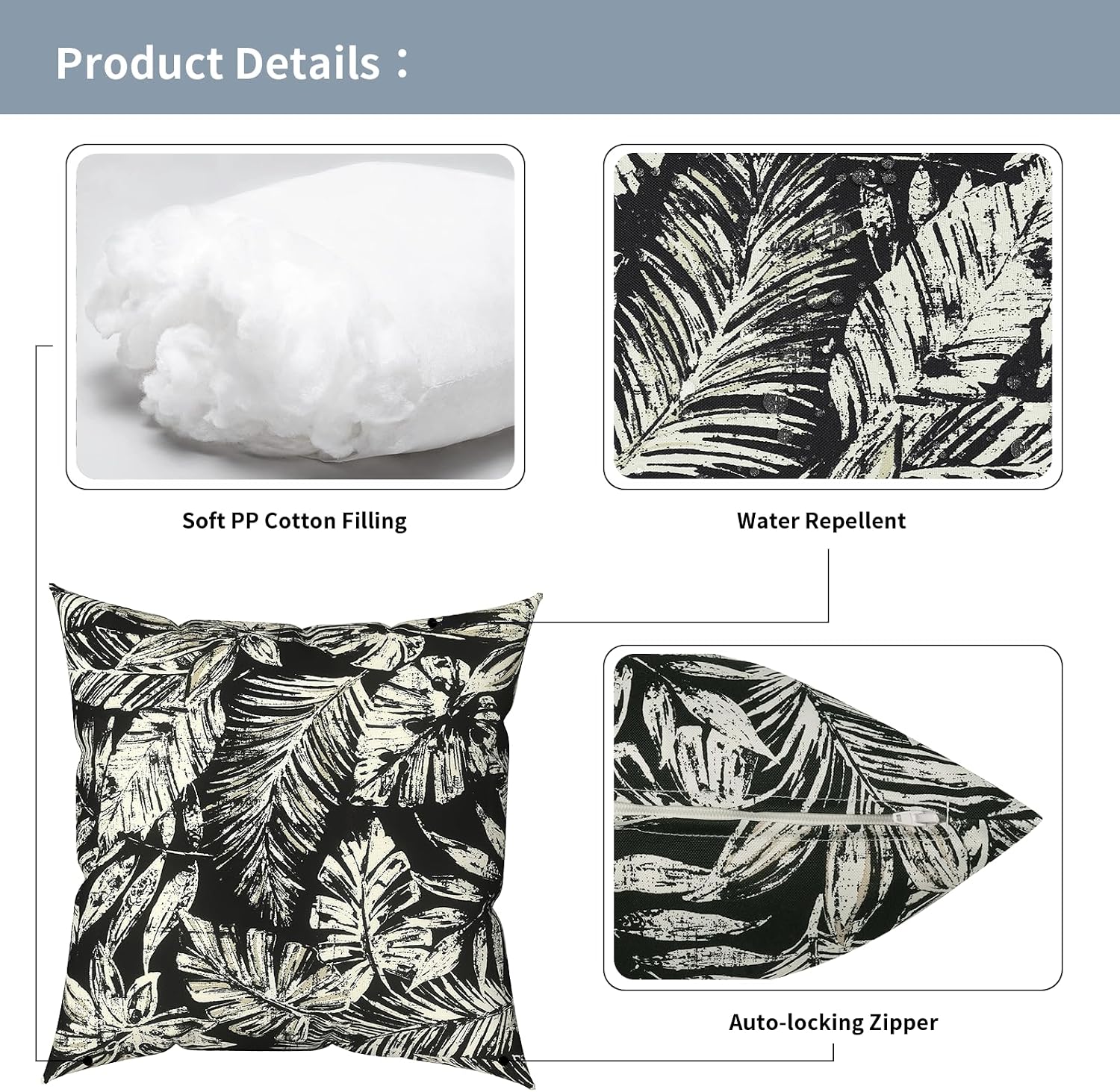 2‑Pack Waterproof Outdoor Throw Pillows