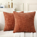 2‑Pack Decorative Brick‑Red Boho Throw Pillows