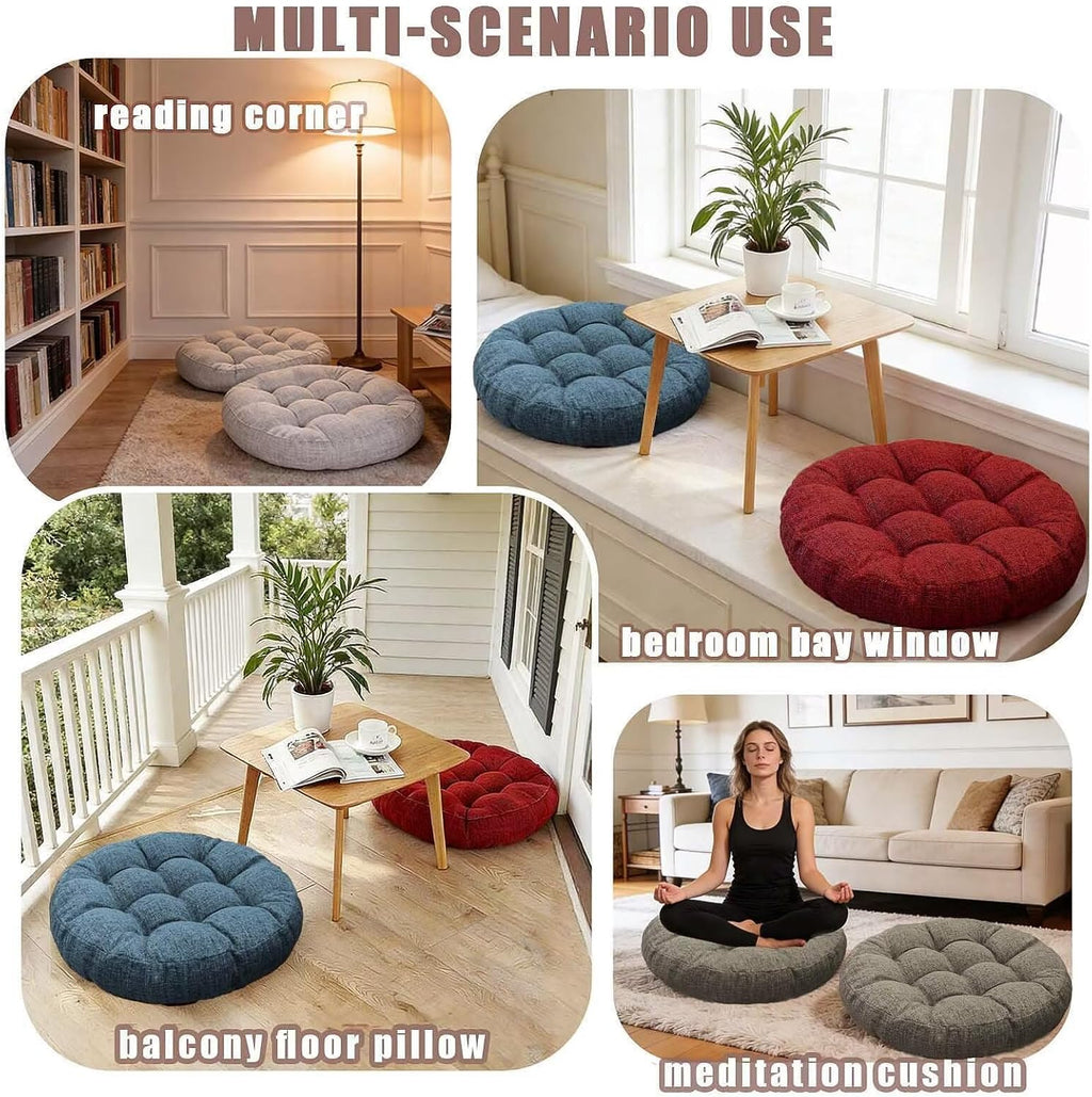 Large Round Meditation Floor Pillow Set of 2