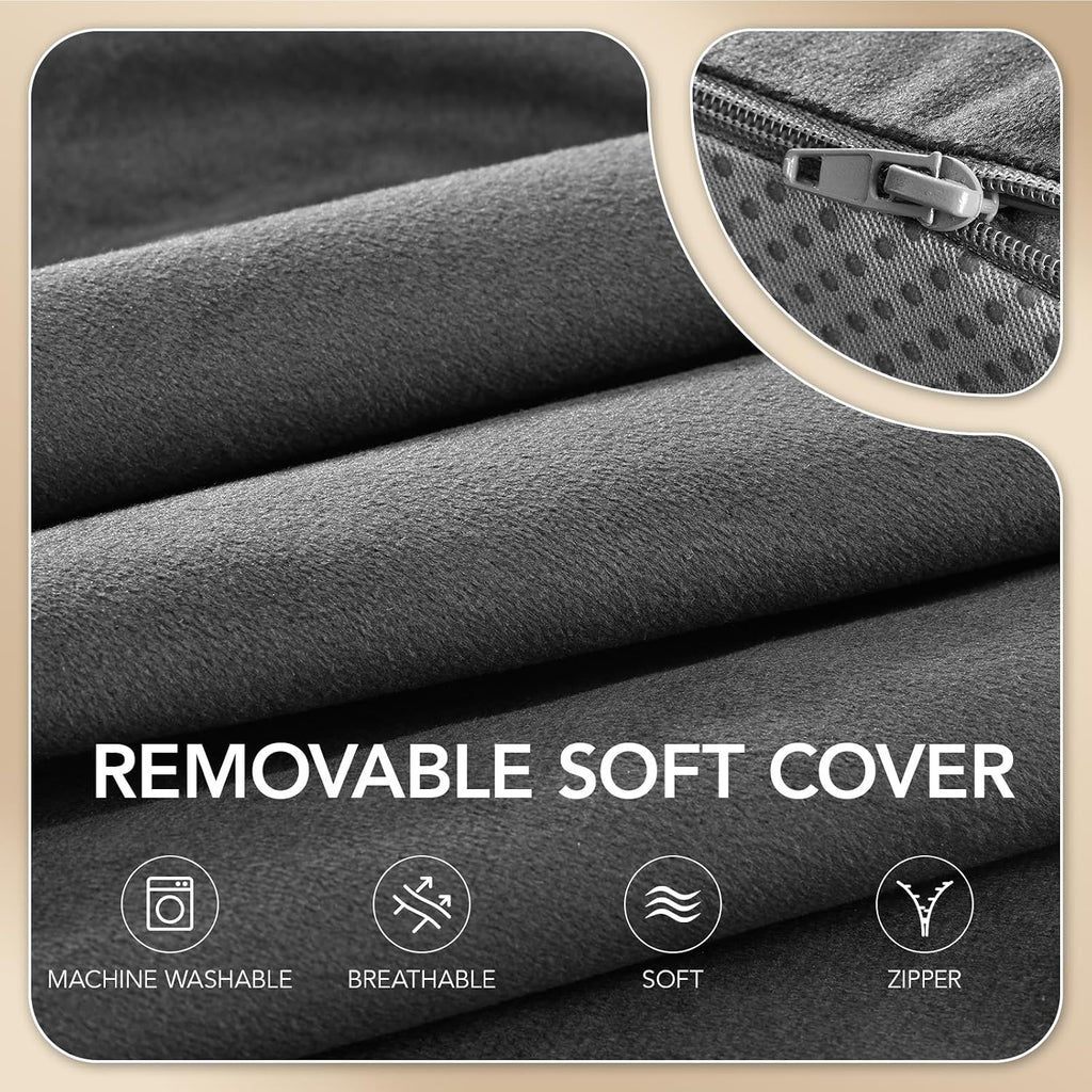 Gray Memory Foam Lumbar Support Pillow