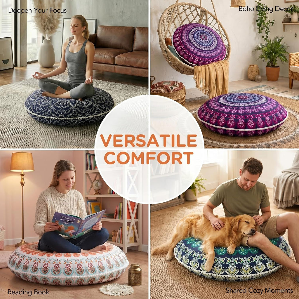 2‑Pack Large 32‑Inch Floor Meditation Cushions