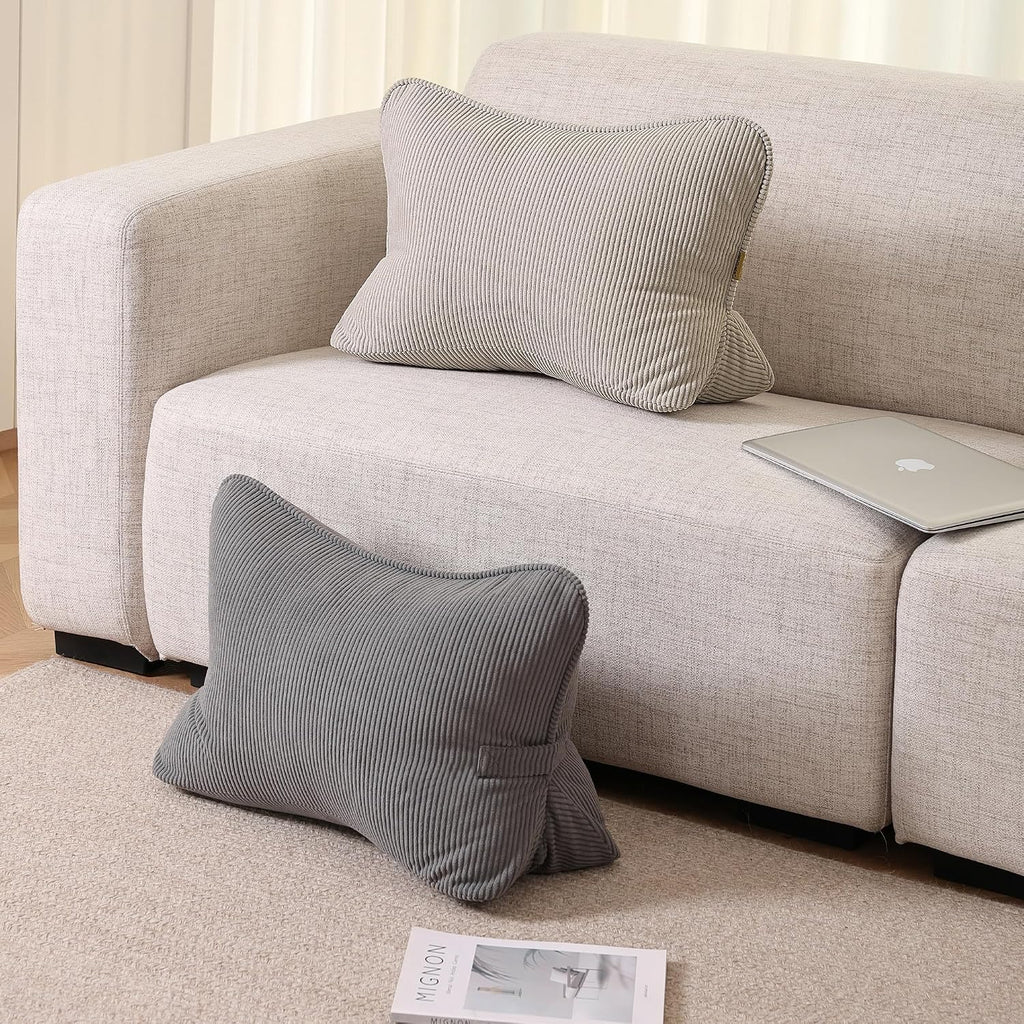 Beige‑Gray Triangle Sofa Lumbar Support Cushion