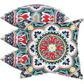 4‑Pack Red‑Black Boho Outdoor Throw Pillows