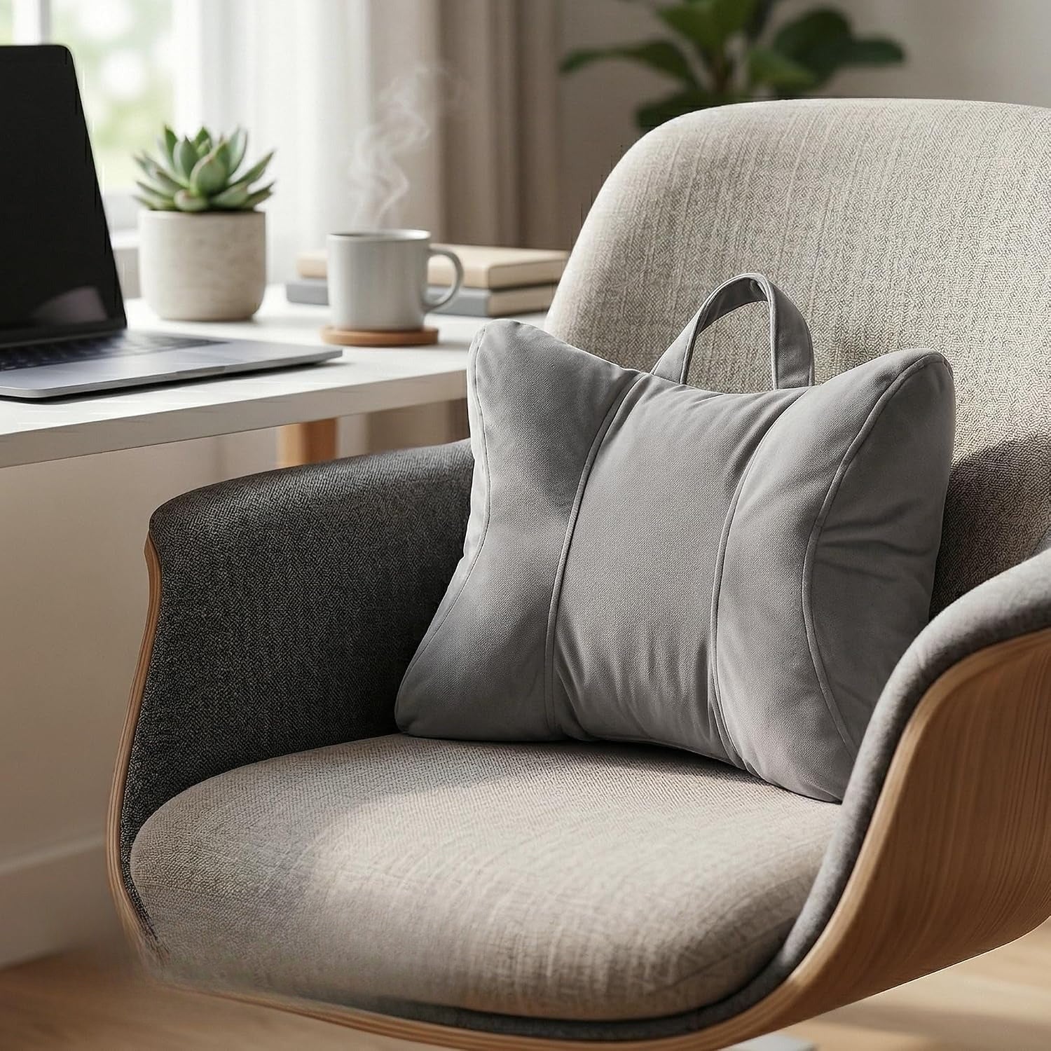 Zinc Gray Lumbar Support Pillow