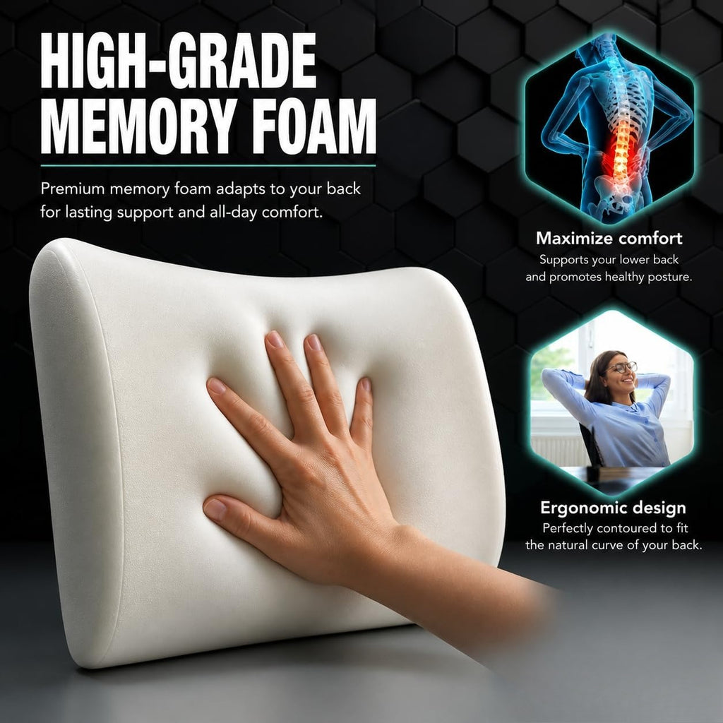 Memory Foam Office Car Lumbar Support Pillow