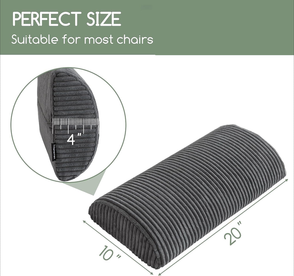 Dark Grey Memory Foam Recliner Lumbar Pillow